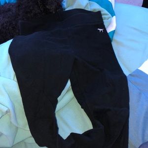 victoria secret pink cotton black leggings